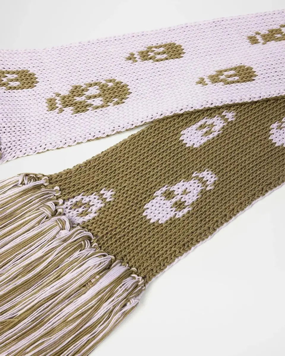 Alexander McQueen Skull Knit Cotton Tricot Scarf | Thumbnail 4 Alexander McQueen Skull Knit Cotton Tricot Scarf | Thumbnail 4