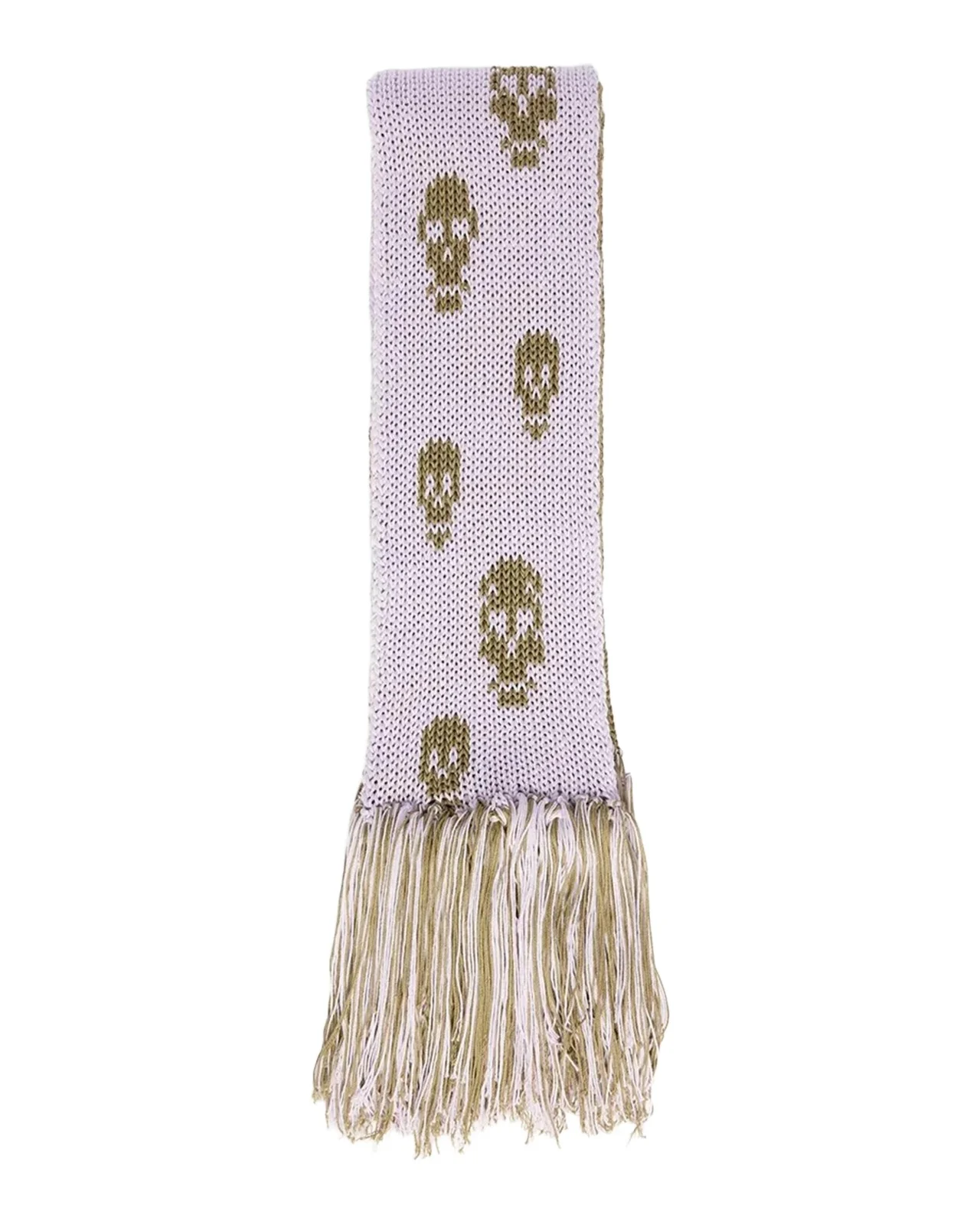 Alexander McQueen Skull Knit Cotton Tricot Scarf