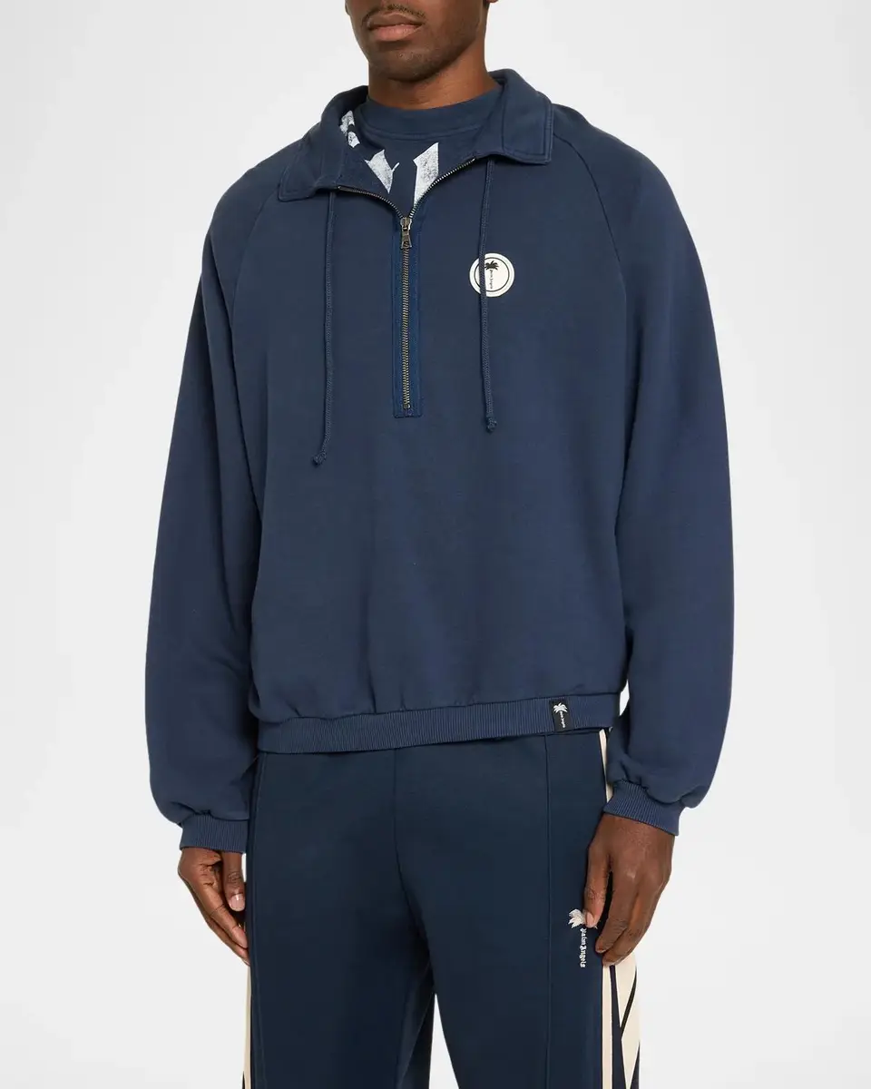 Palm Angels Men's Cotton Half-Zip Sweatshirt | Thumbnail 4 Palm Angels Men's Cotton Half-Zip Sweatshirt | Thumbnail 4