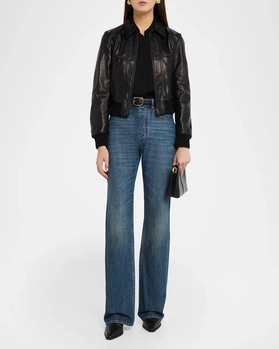 Nili Lotan Sue Leather Bomber Jacket | Thumbnail 2