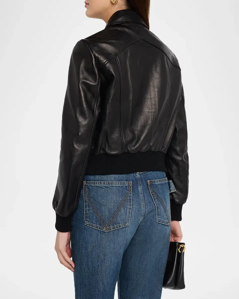 Nili Lotan Sue Leather Bomber Jacket | Thumbnail 3