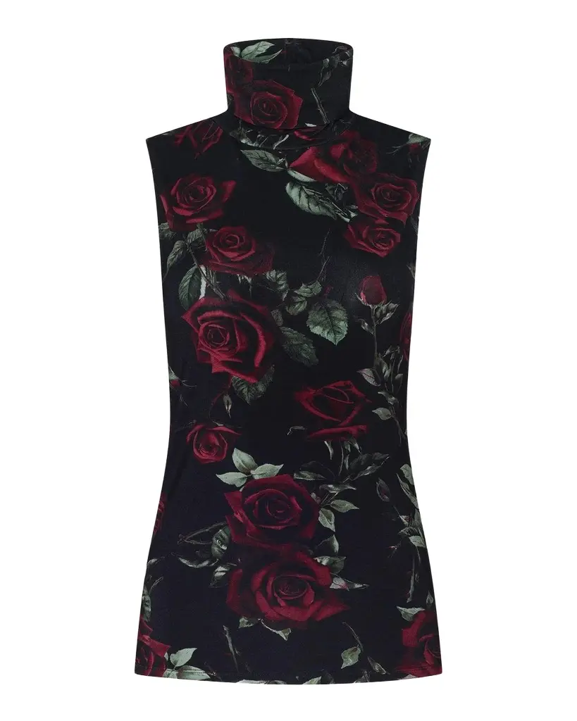 L'Agence Ceci Sleeveless Turtleneck Top