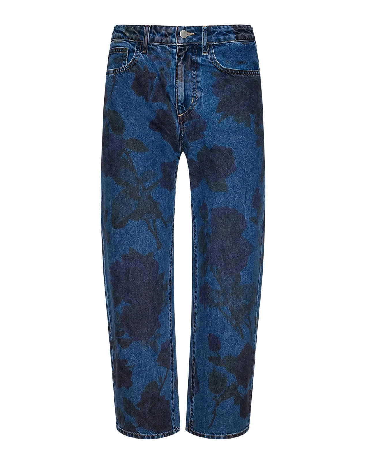 Mallis High-Rise Bow-Leg Crop Jeans