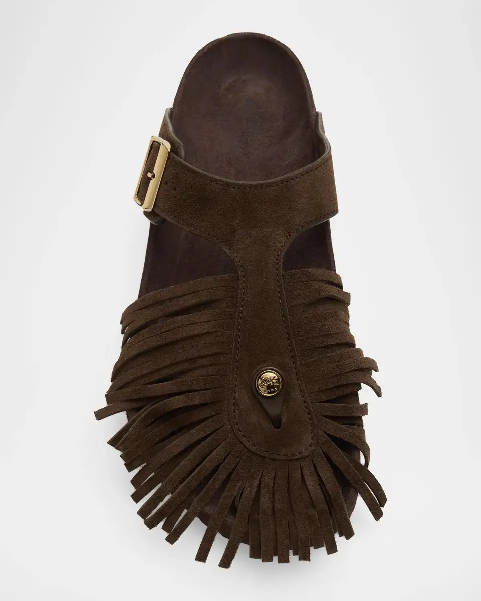 Etro Men's x BIRKENSTOCK Suede Fringe Sandals | Thumbnail 3
