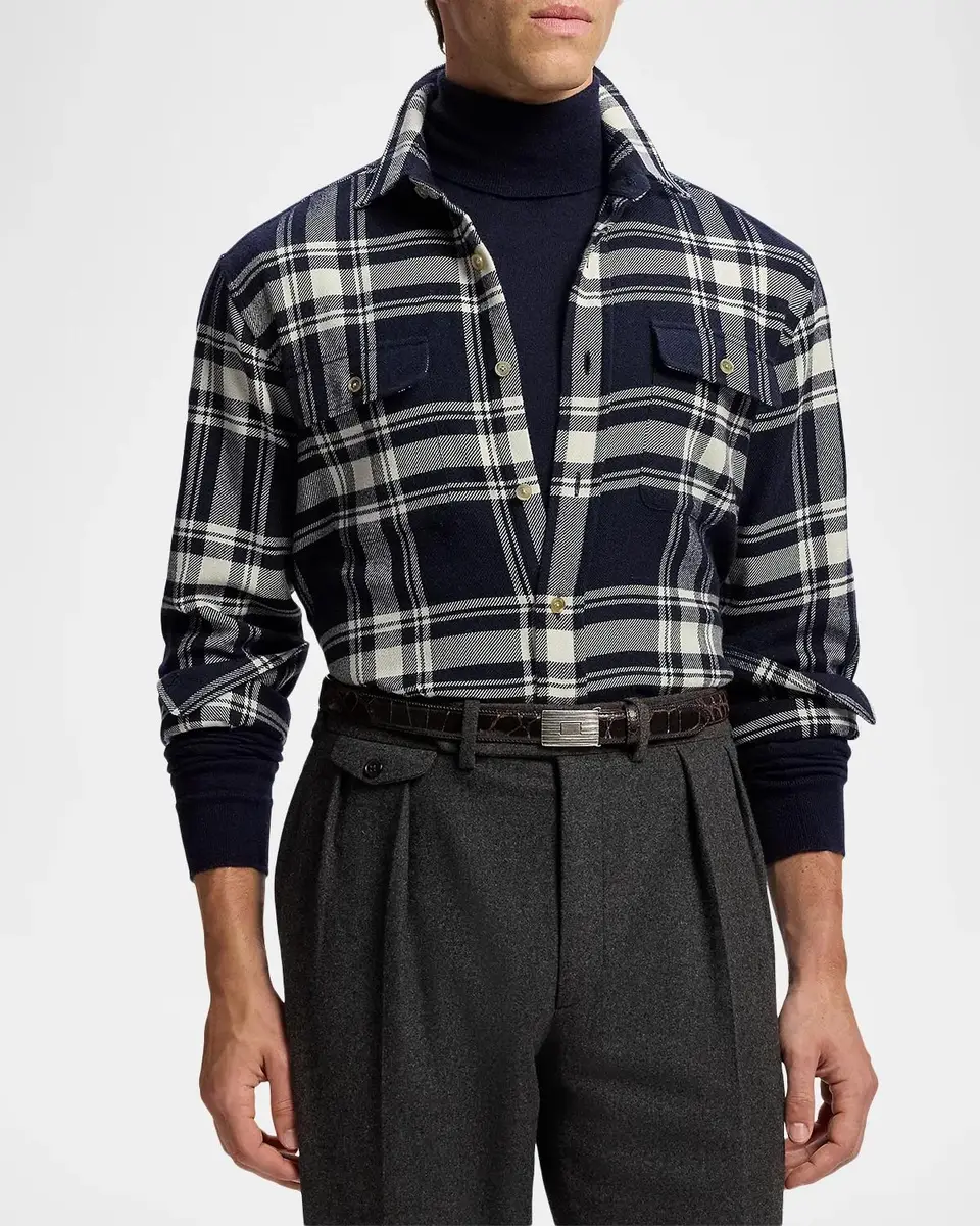 Ralph Lauren Men's Plaid Cotton Flannel Shirt | Thumbnail 4 Ralph Lauren Men's Plaid Cotton Flannel Shirt | Thumbnail 4