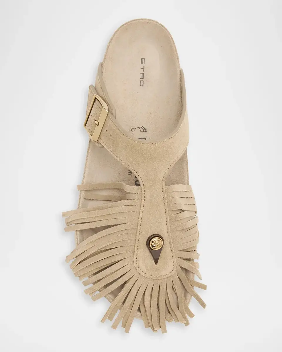 Etro Men's x BIRKENSTOCK Suede Fringe Sandals | Thumbnail 5
