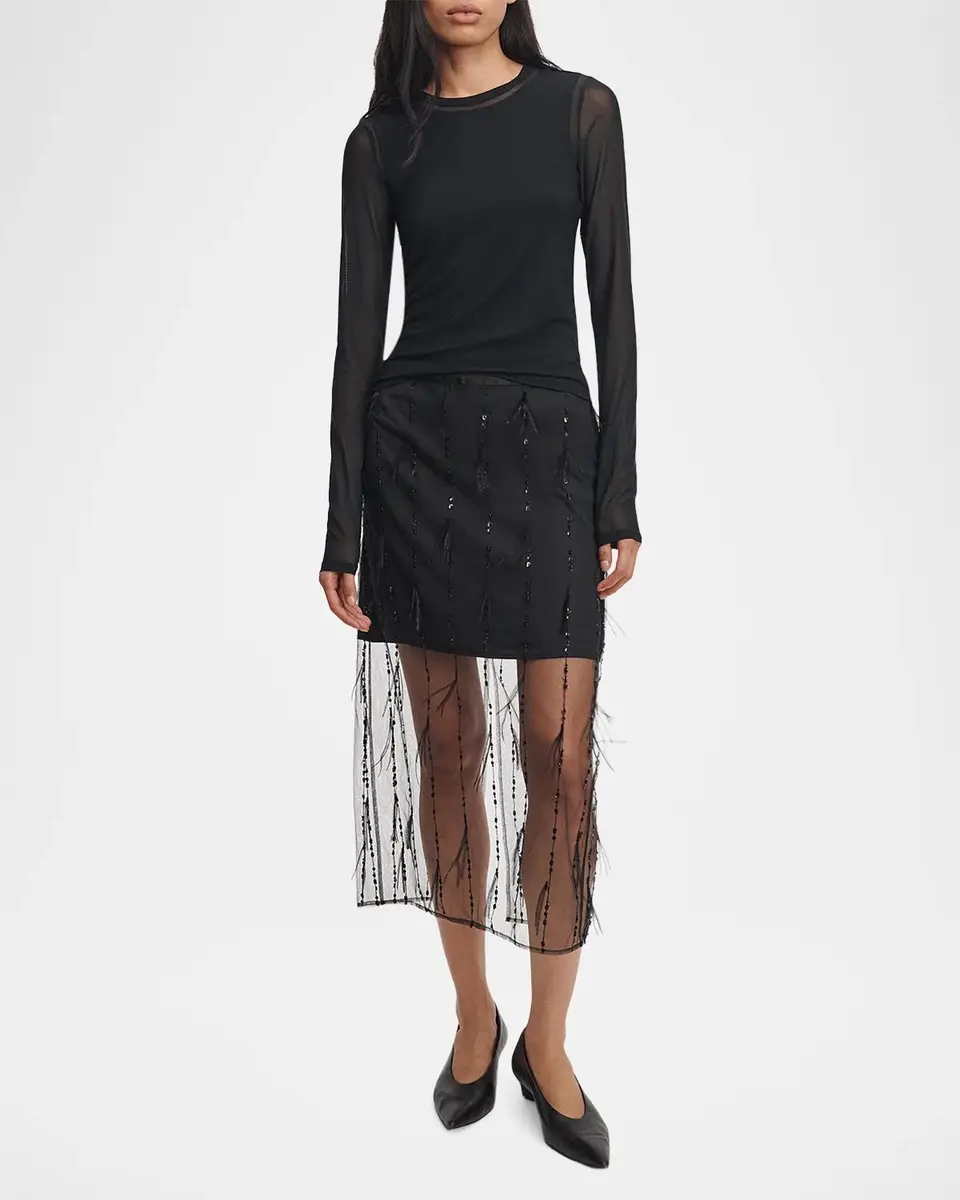 rag & bone Luca Jersey-Mesh Top | Thumbnail 2 rag & bone Luca Jersey-Mesh Top | Thumbnail 2