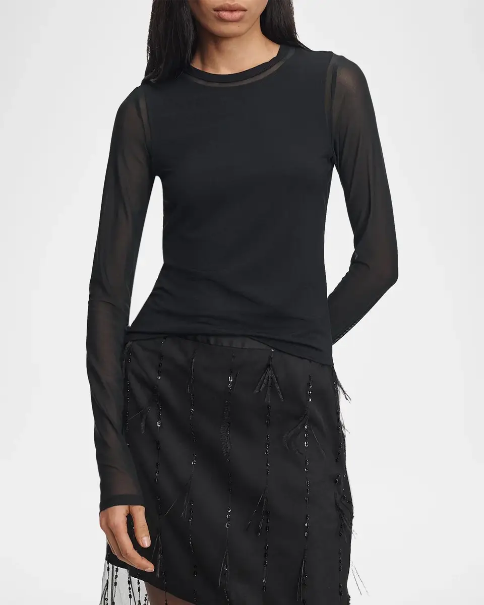 rag & bone Luca Jersey-Mesh Top | Thumbnail 4 rag & bone Luca Jersey-Mesh Top | Thumbnail 4