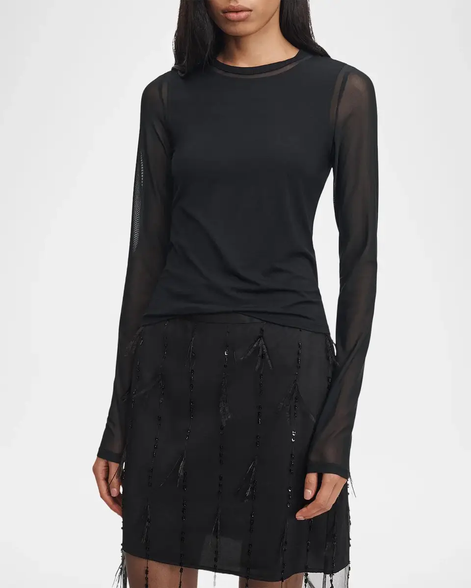rag & bone Luca Jersey-Mesh Top | Thumbnail 6 rag & bone Luca Jersey-Mesh Top | Thumbnail 6