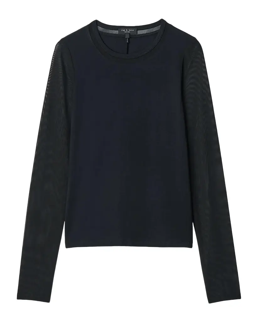 Luca Jersey-Mesh Top Luca Jersey-Mesh Top