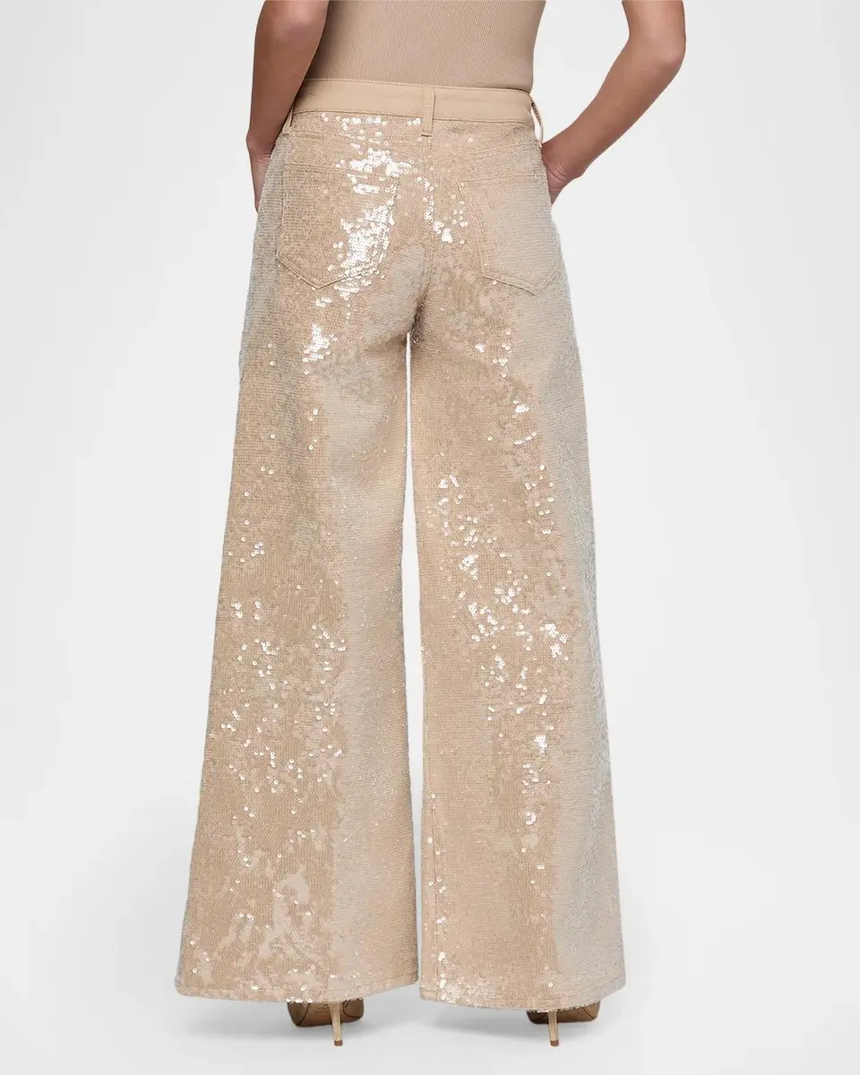 L'Agence Quincy Sequined Wide-Leg Jeans | Thumbnail 3 L'Agence Quincy Sequined Wide-Leg Jeans | Thumbnail 3