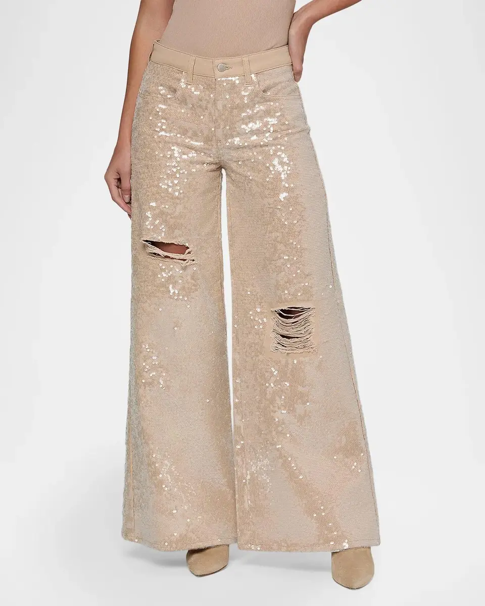 L'Agence Quincy Sequined Wide-Leg Jeans | Thumbnail 4 L'Agence Quincy Sequined Wide-Leg Jeans | Thumbnail 4