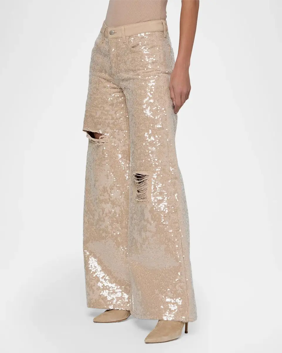 L'Agence Quincy Sequined Wide-Leg Jeans | Thumbnail 5 L'Agence Quincy Sequined Wide-Leg Jeans | Thumbnail 5