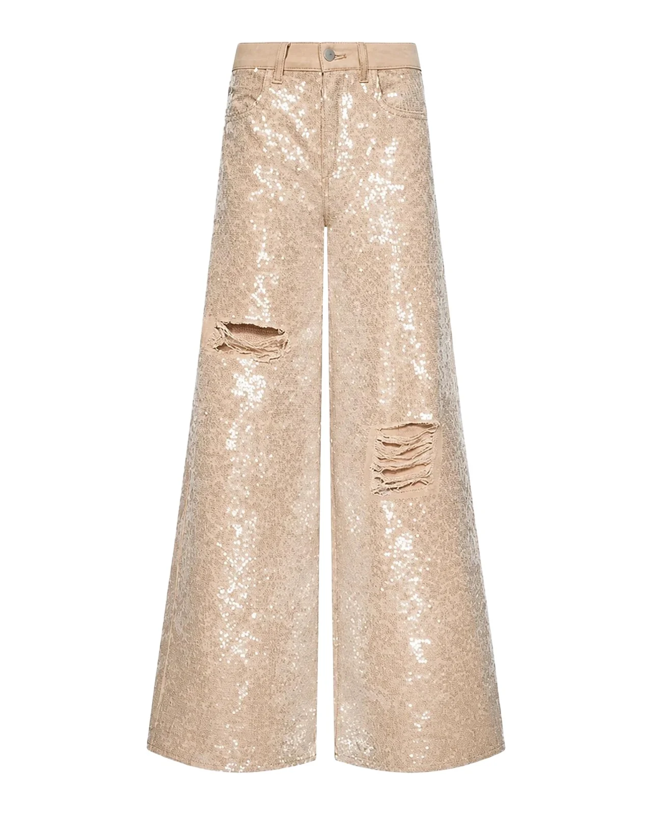 L'Agence Quincy Sequined Wide-Leg Jeans