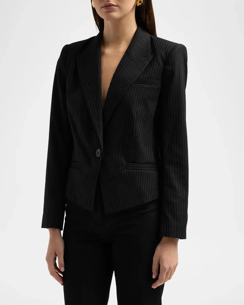 L'Agence Misa Cropped Pinstripe Blazer | Thumbnail 4