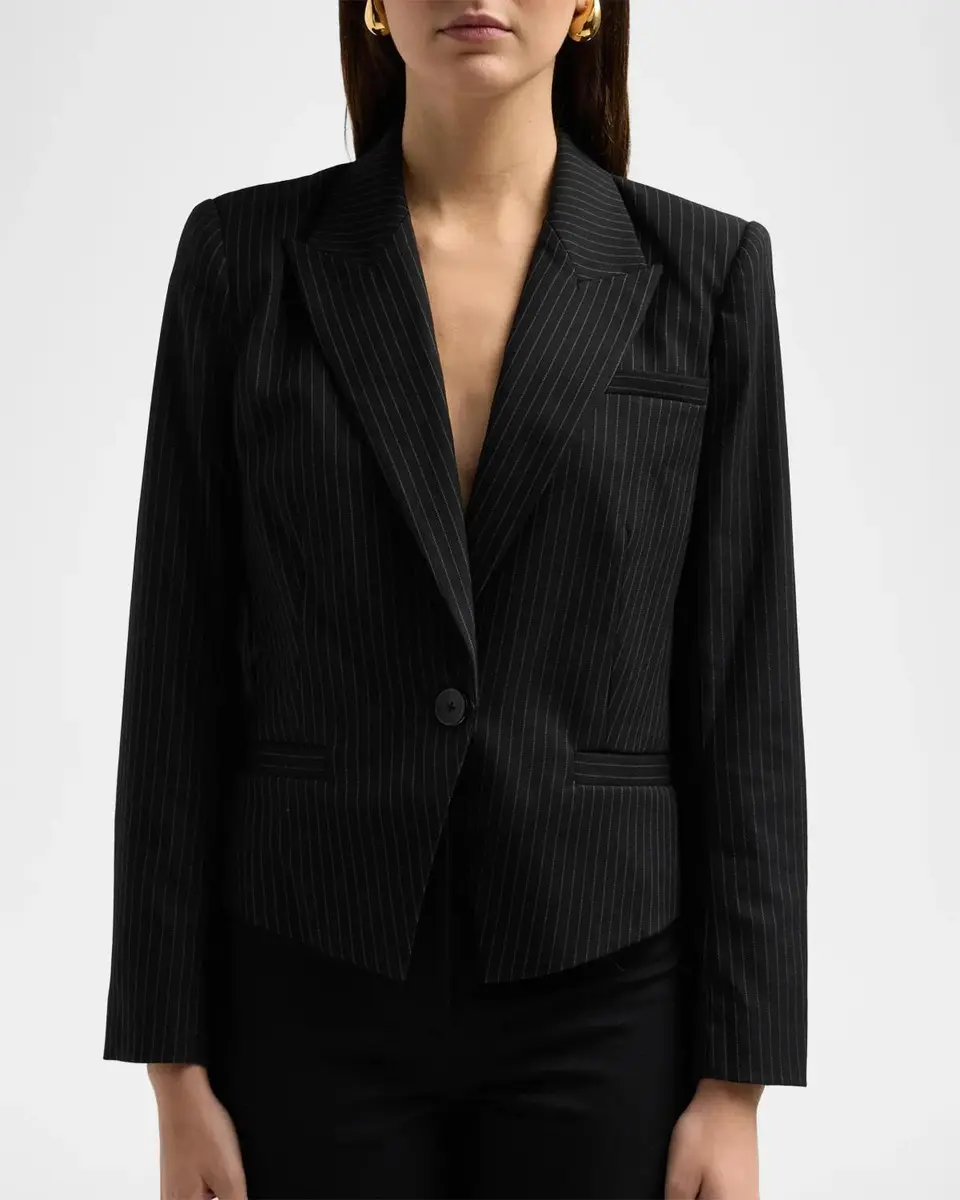 L'Agence Misa Cropped Pinstripe Blazer | Thumbnail 5