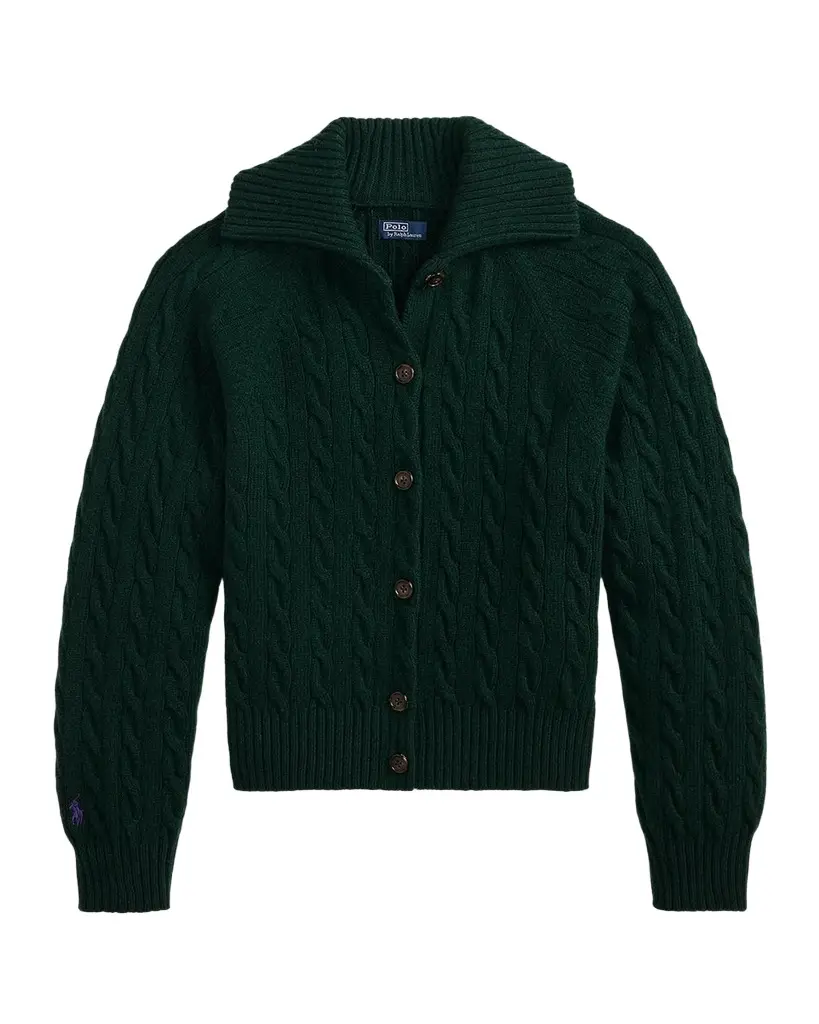Cable-Knit Wool-Cashmere Cardigan