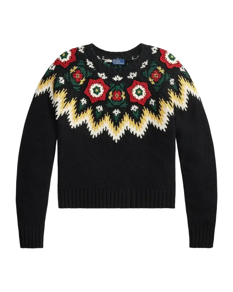 Fair-Isle-Inspired Wool-Cotton Sweater