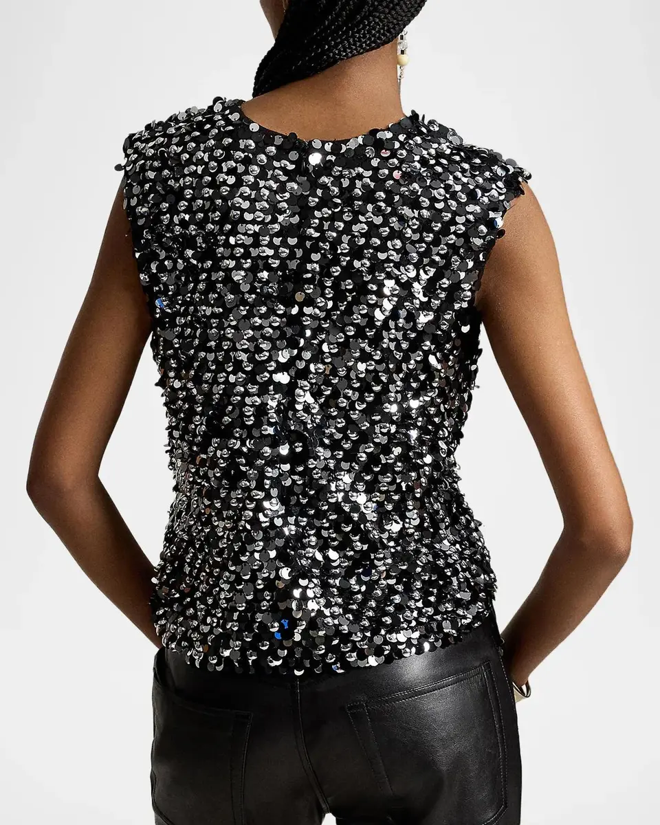 Polo Ralph Lauren Sequined Mesh Tank | Thumbnail 3 Polo Ralph Lauren Sequined Mesh Tank | Thumbnail 3