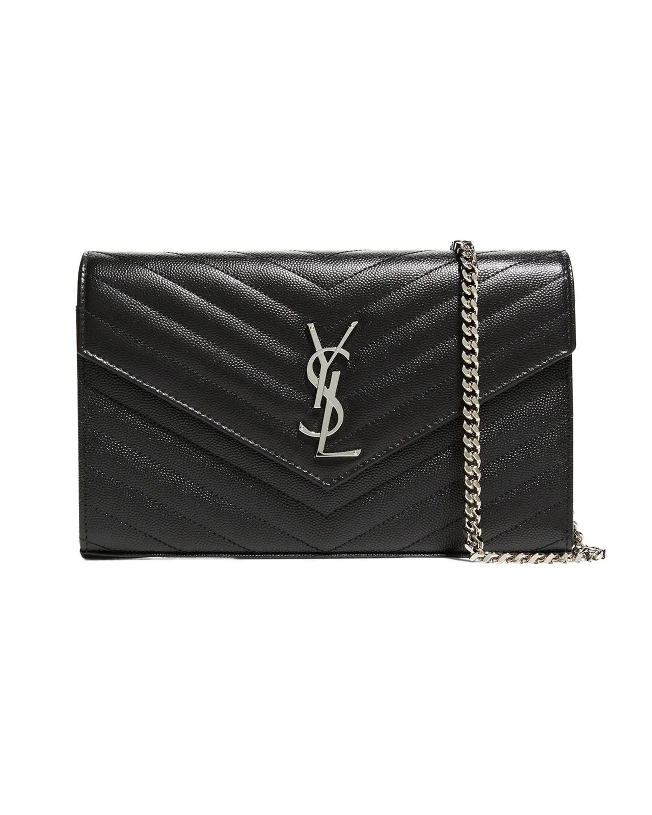 Saint Laurent YSL Quilted Pebbled Leather Crossbody Bag