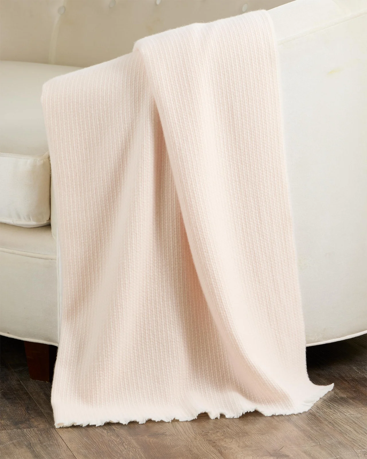 Sofia Cashmere Cashmere Two-Tone Basketweave Throw