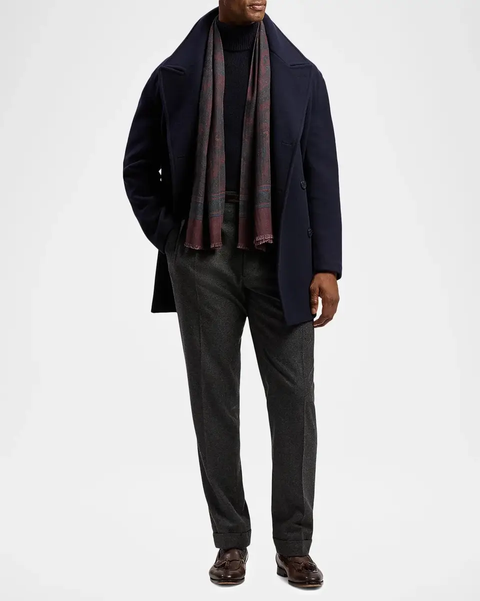 Ralph Lauren Purple Label Men's Paisley Cashmere-Silk Scarf | Thumbnail 2 Ralph Lauren Purple Label Men's Paisley Cashmere-Silk Scarf | Thumbnail 2