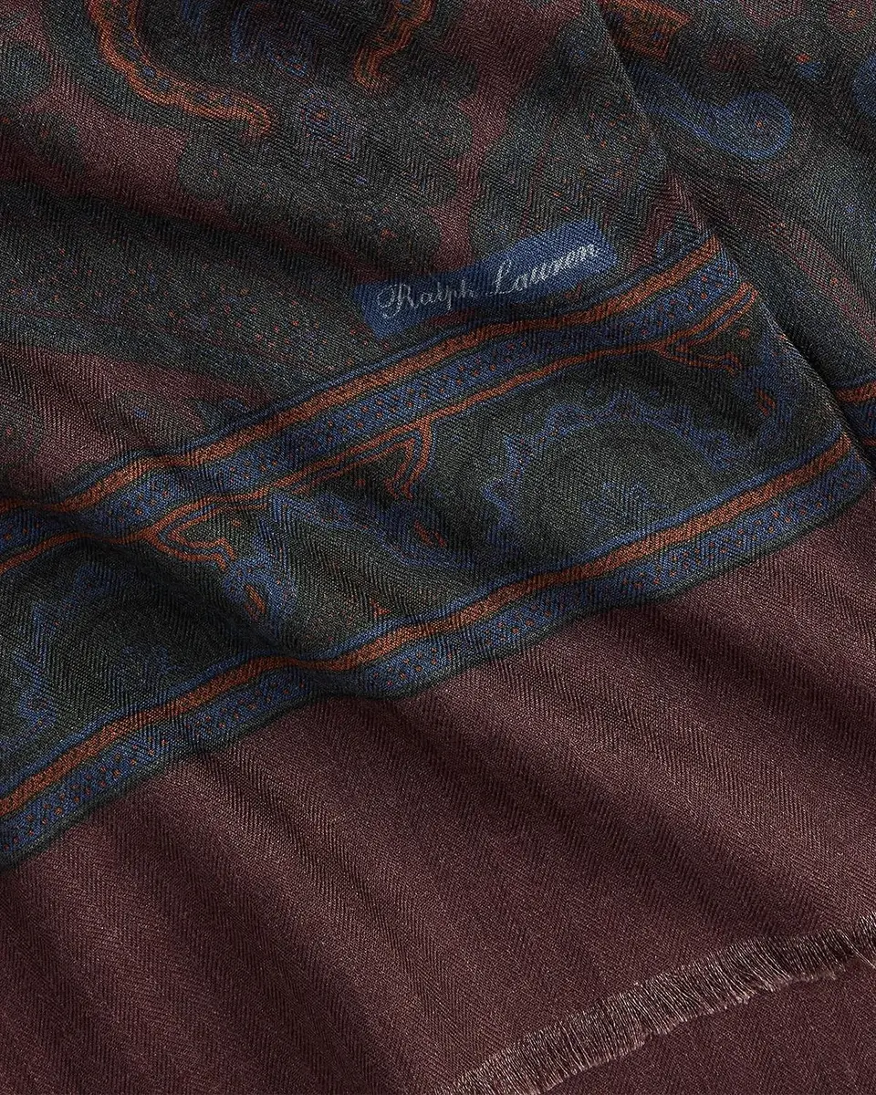 Ralph Lauren Purple Label Men's Paisley Cashmere-Silk Scarf | Thumbnail 4 Ralph Lauren Purple Label Men's Paisley Cashmere-Silk Scarf | Thumbnail 4