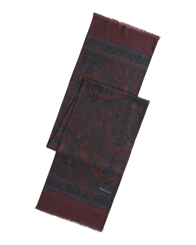 Ralph Lauren Purple Label Men's Paisley Cashmere-Silk Scarf