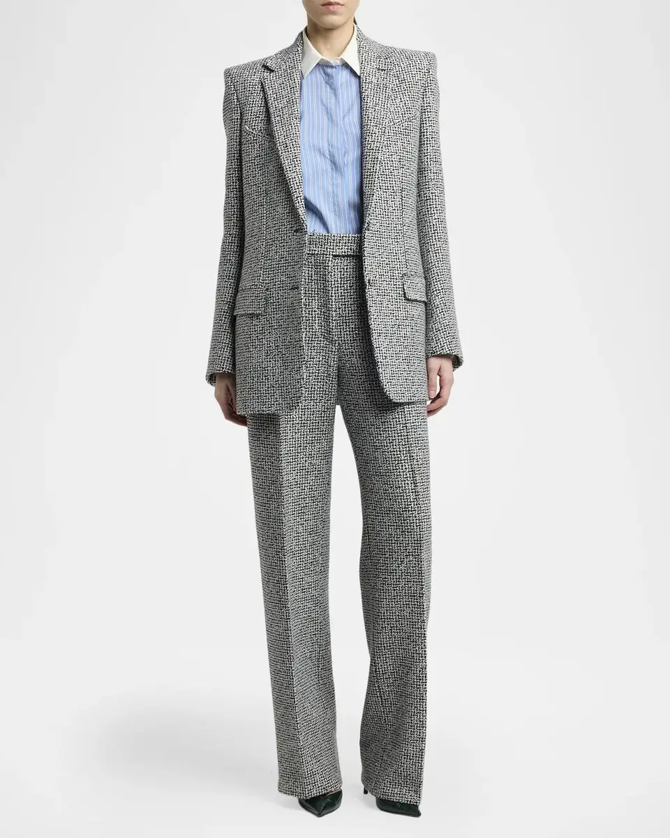 Tom Ford Sequined Broken Chevron Tweed Single-Breasted Western Jacket | Thumbnail 2 Tom Ford Sequined Broken Chevron Tweed Single-Breasted Western Jacket | Thumbnail 2