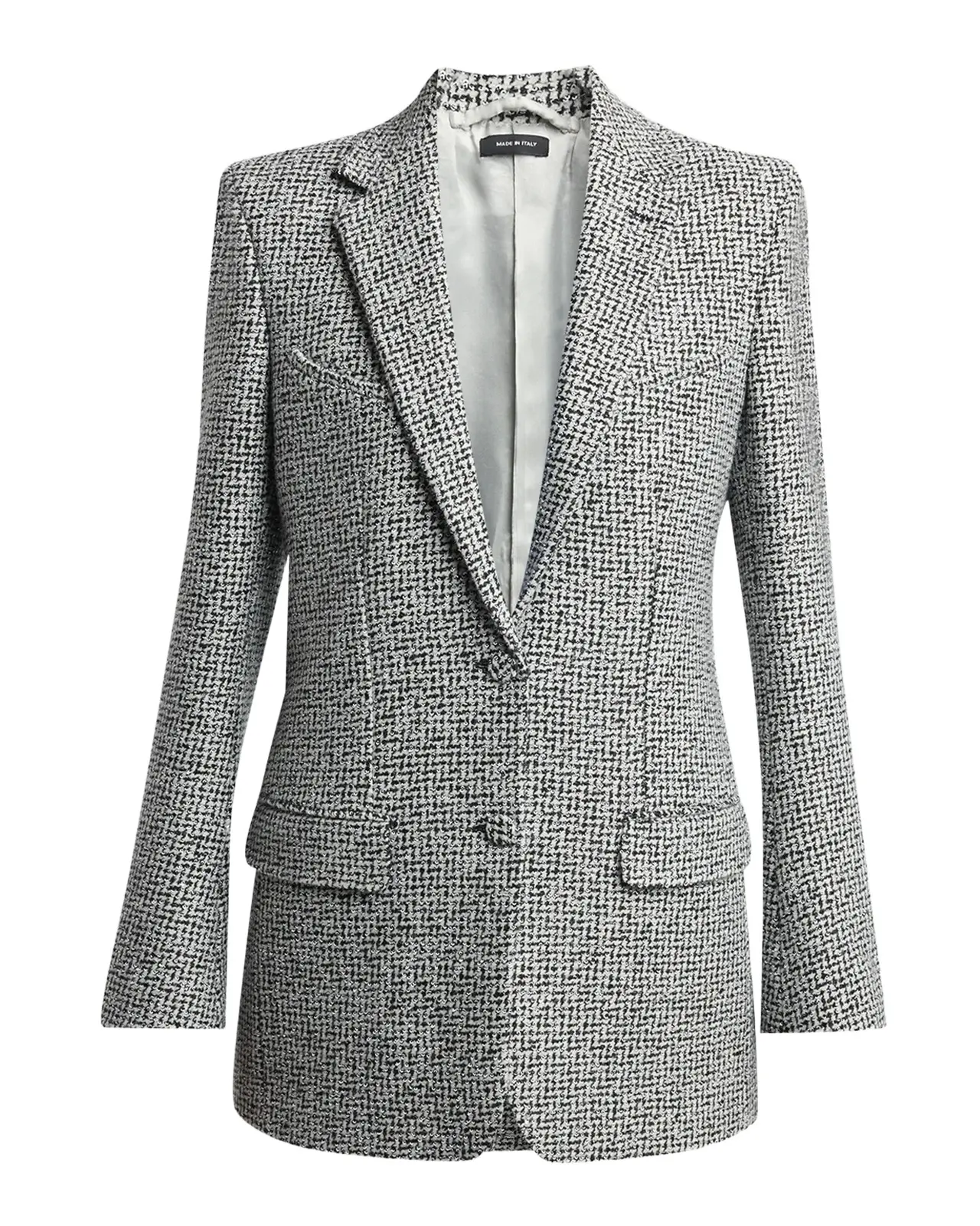 Tom Ford Sequined Broken Chevron Tweed Single-Breasted Western Jacket