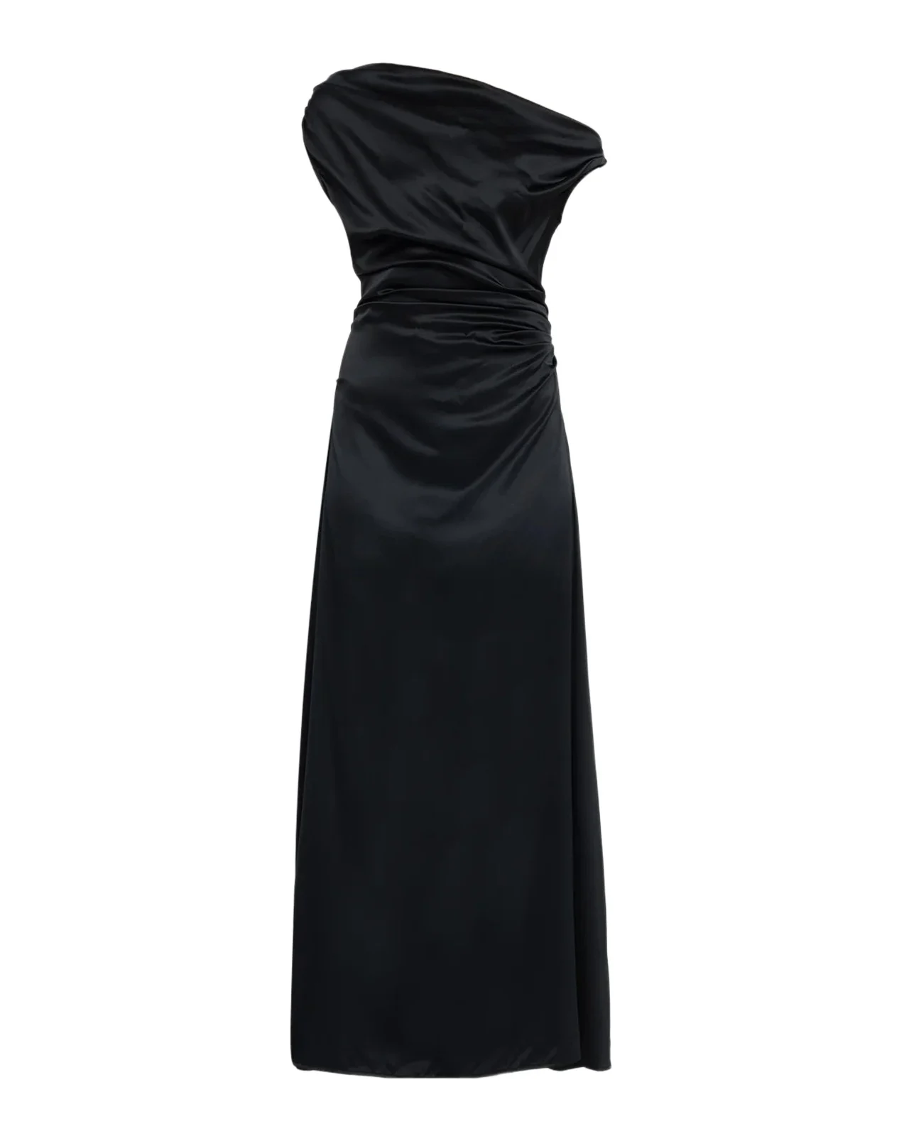 Phare Draped One-Shoulder Stretch Silk Midi Dress Phare Draped One-Shoulder Stretch Silk Midi Dress