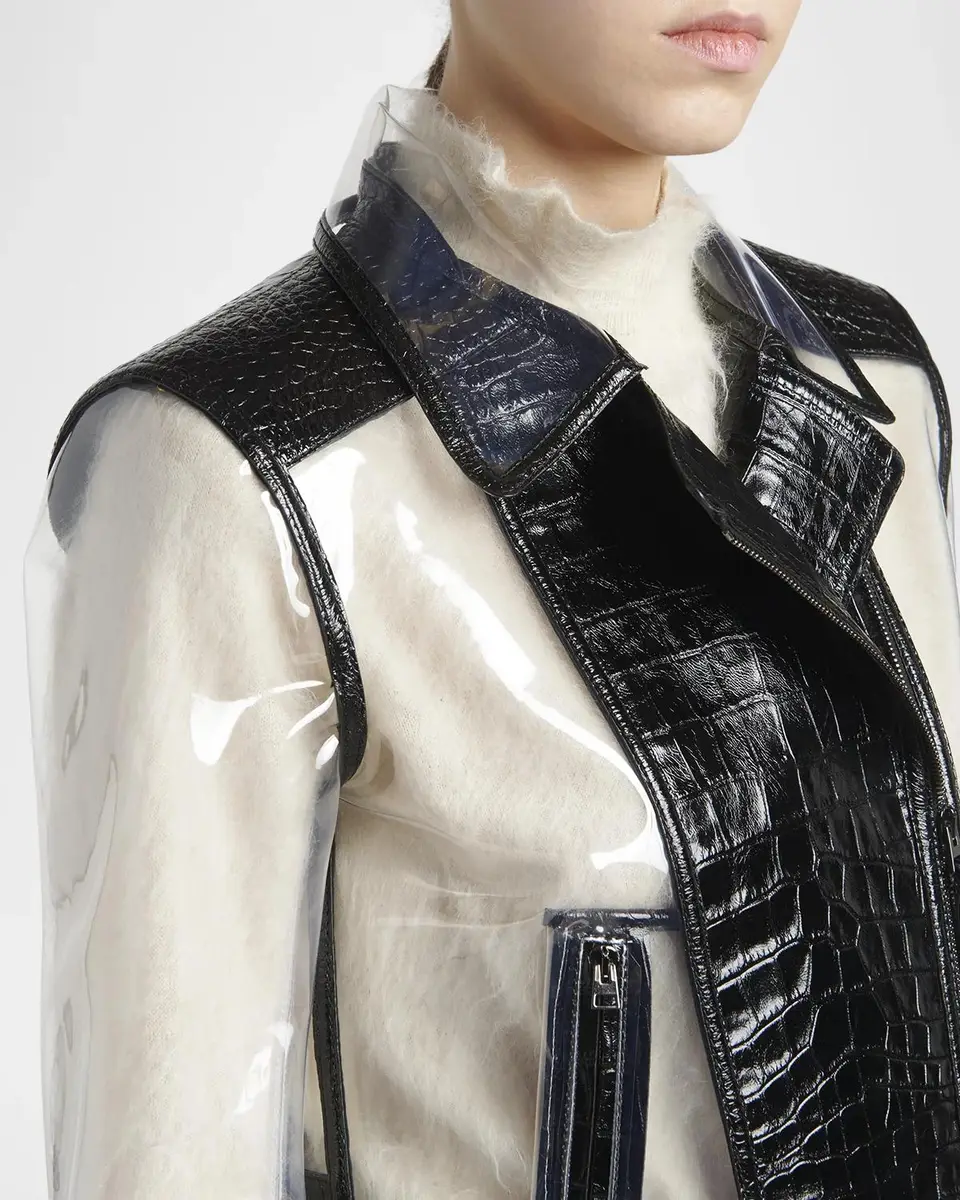 Tom Ford Glass-Effect Technical Croco Leather Moto Jacket | Thumbnail 5 Tom Ford Glass-Effect Technical Croco Leather Moto Jacket | Thumbnail 5