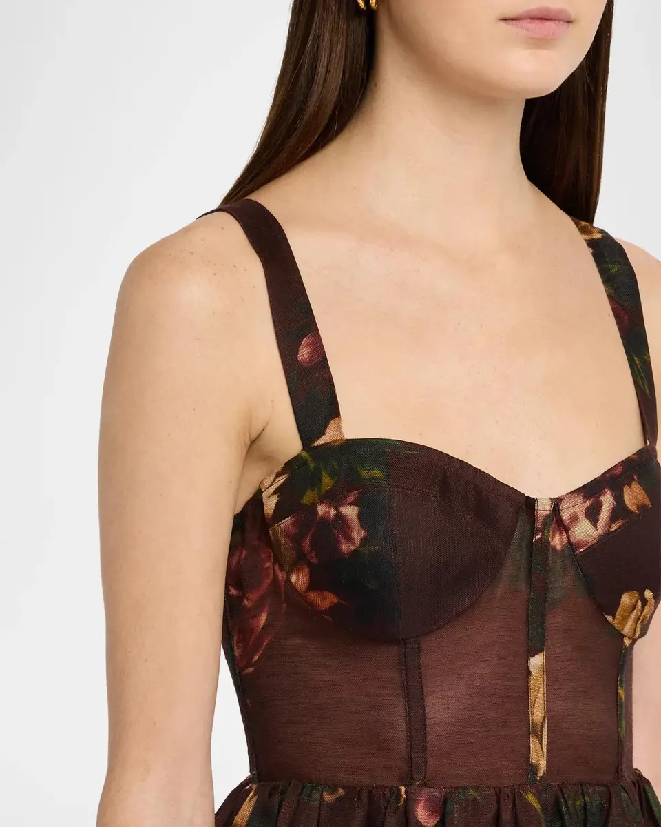 Cara Cara Phoebe Floral Linen and Silk Midi Bustier Dress | Thumbnail 5 Cara Cara Phoebe Floral Linen and Silk Midi Bustier Dress | Thumbnail 5
