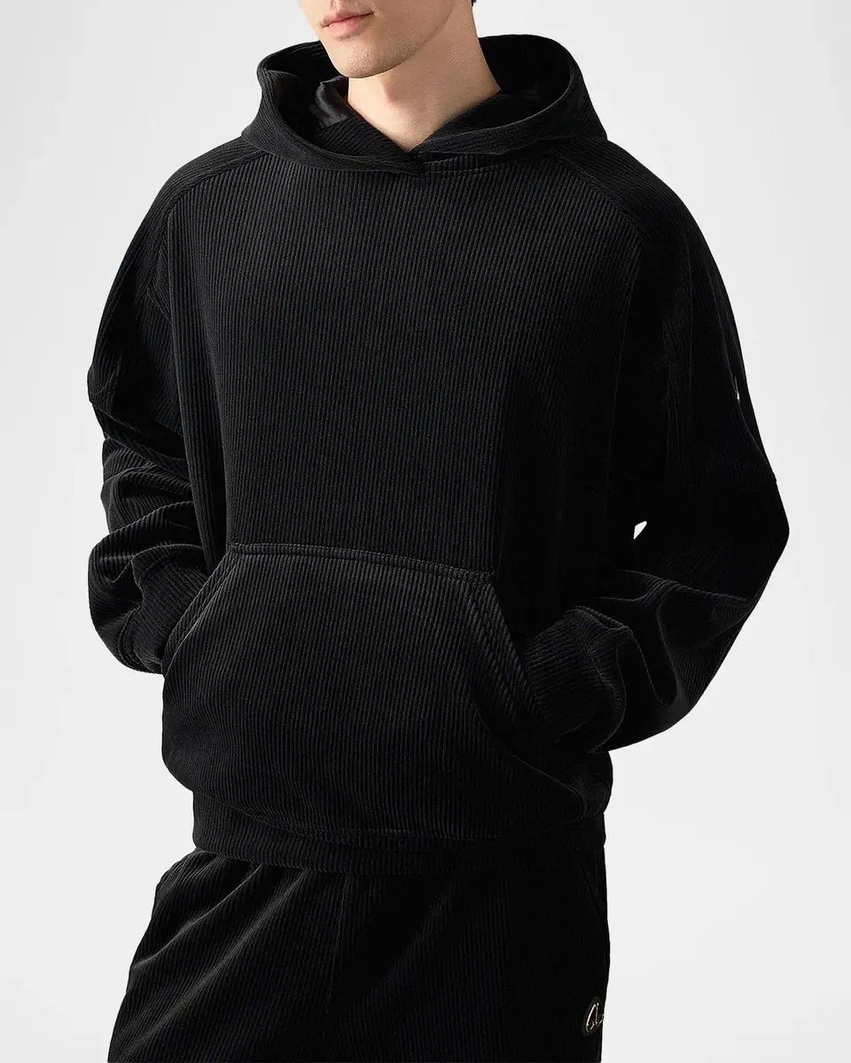 Moose Knuckles Men's Preston Velour Hoodie | Thumbnail 4