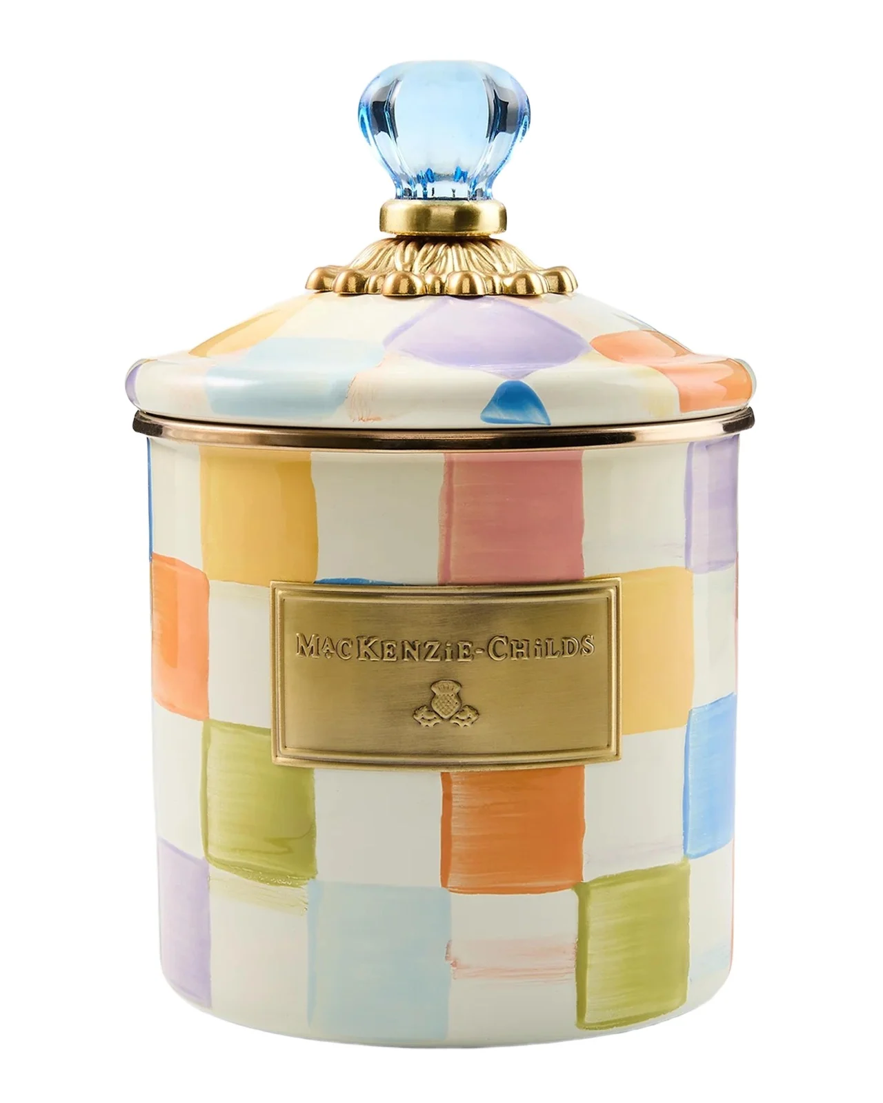MacKenzie-Childs Confetti Check Small Canister