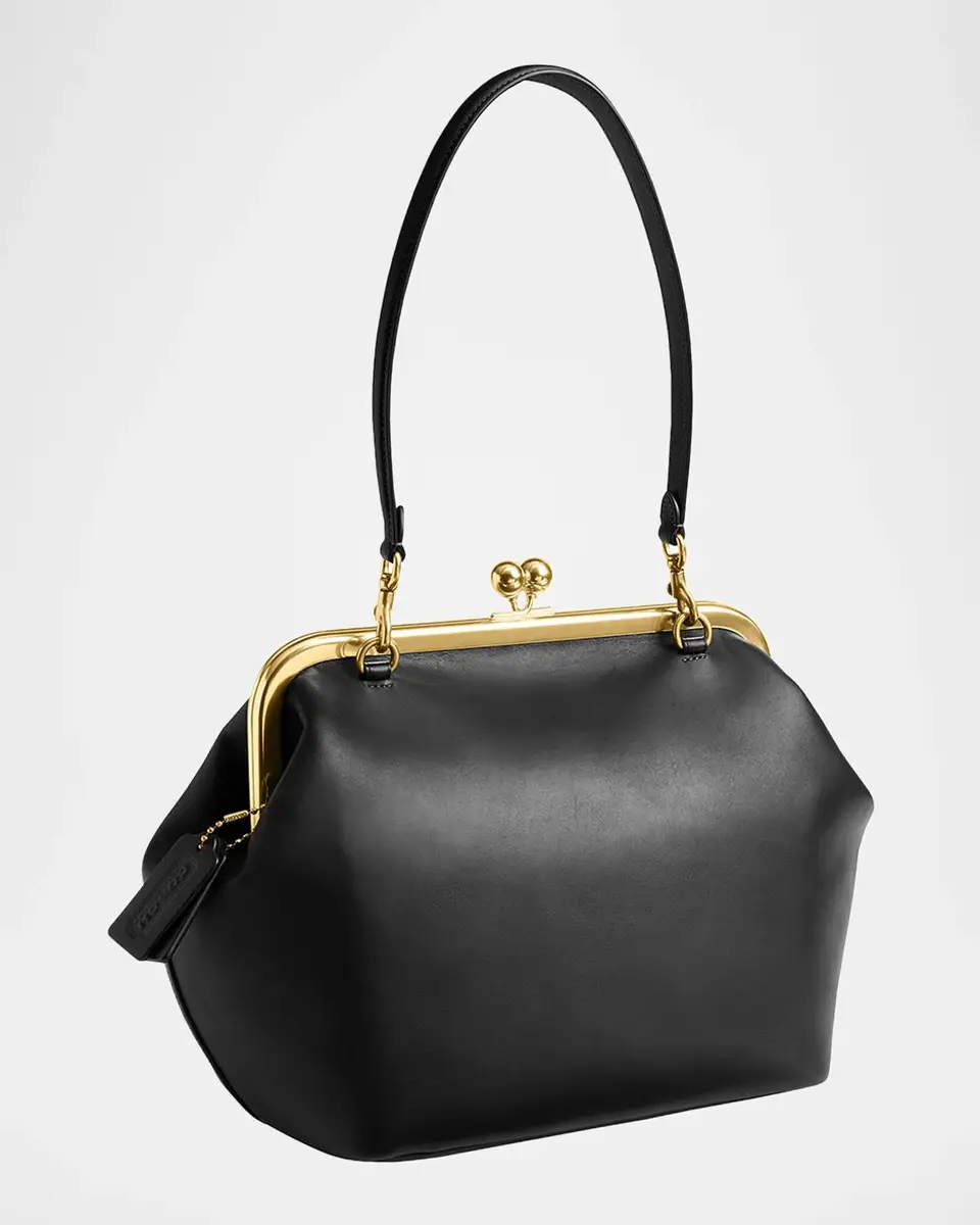 Coach Kisslock Leather Carryall Shoulder Bag | Thumbnail 3 Coach Kisslock Leather Carryall Shoulder Bag | Thumbnail 3