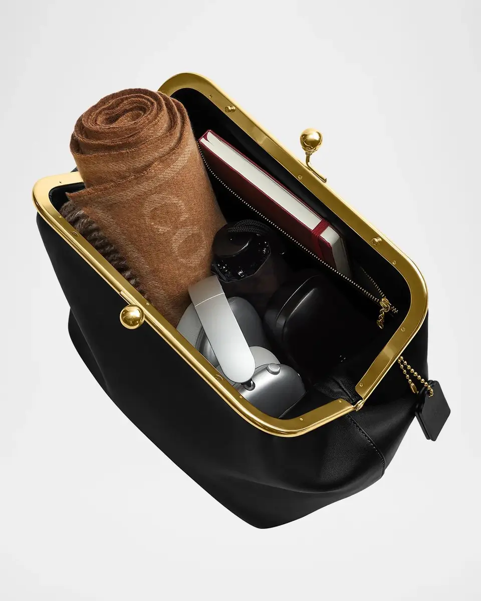 Coach Kisslock Leather Carryall Shoulder Bag | Thumbnail 9 Coach Kisslock Leather Carryall Shoulder Bag | Thumbnail 9
