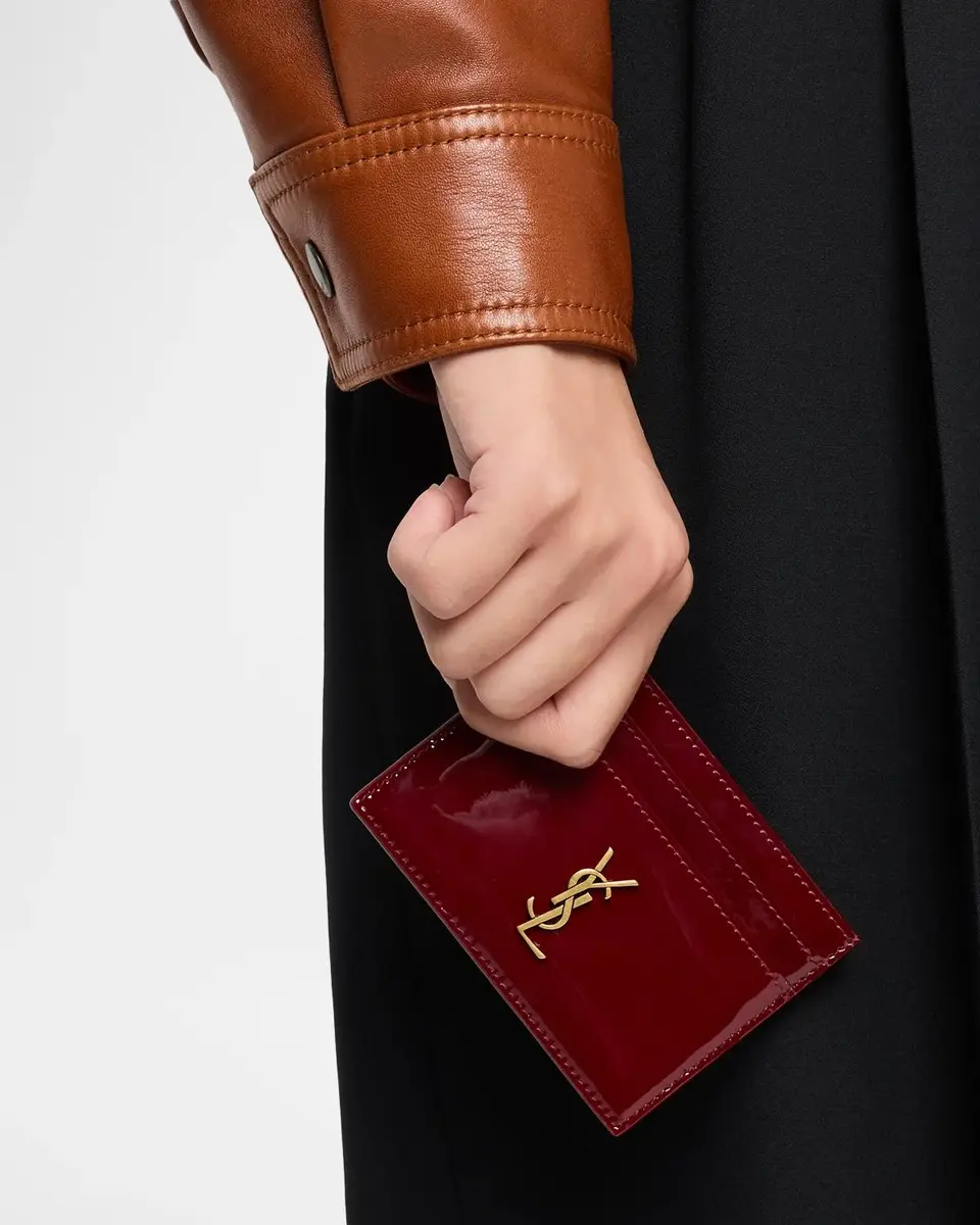 Saint Laurent Cassandre Logo Quilted Leather Card Case | Thumbnail 2