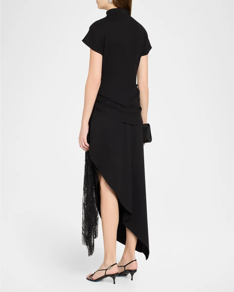 Staud Effie Embellished Asymmetric High-Neck Dress | Thumbnail 3 Staud Effie Embellished Asymmetric High-Neck Dress | Thumbnail 3