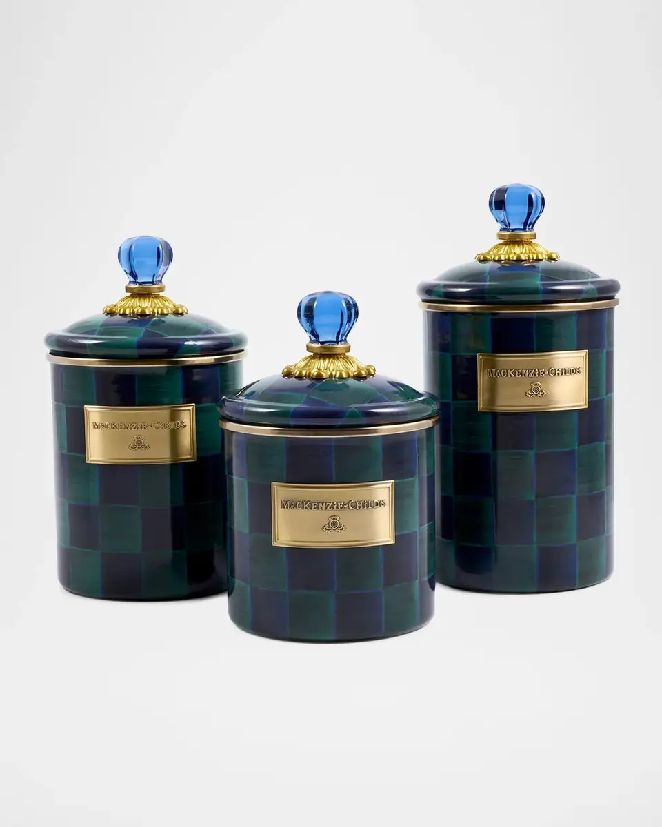 MacKenzie-Childs Medium Juniper Check Canister | Thumbnail 3