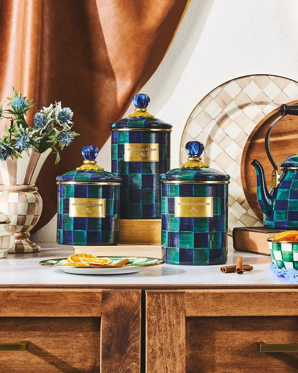 MacKenzie-Childs Medium Juniper Check Canister | Thumbnail 4