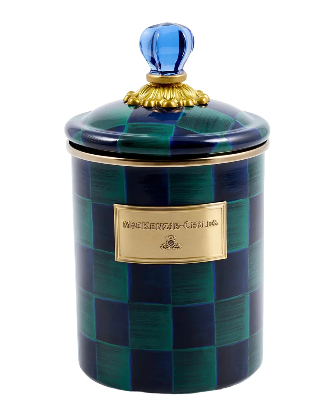 MacKenzie-Childs Medium Juniper Check Canister
