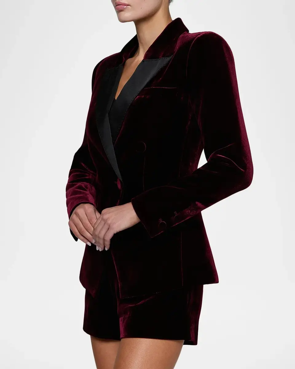 L'Agence Kyomi Satin-Lapel Velvet Blazer | Thumbnail 5 L'Agence Kyomi Satin-Lapel Velvet Blazer | Thumbnail 5