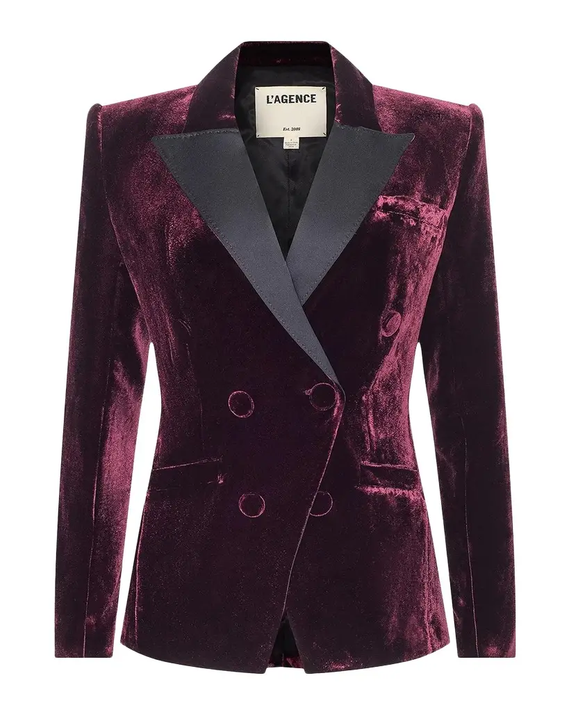Kyomi Satin-Lapel Velvet Blazer Kyomi Satin-Lapel Velvet Blazer