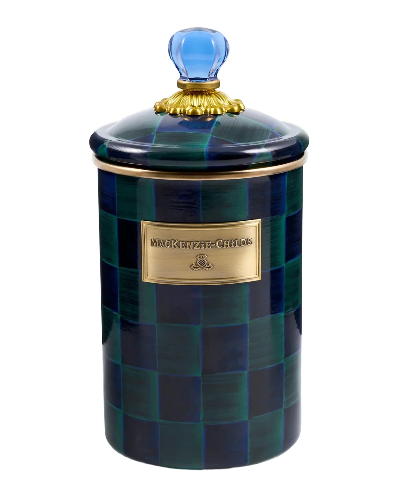 MacKenzie-Childs Juniper Check Large Canister
