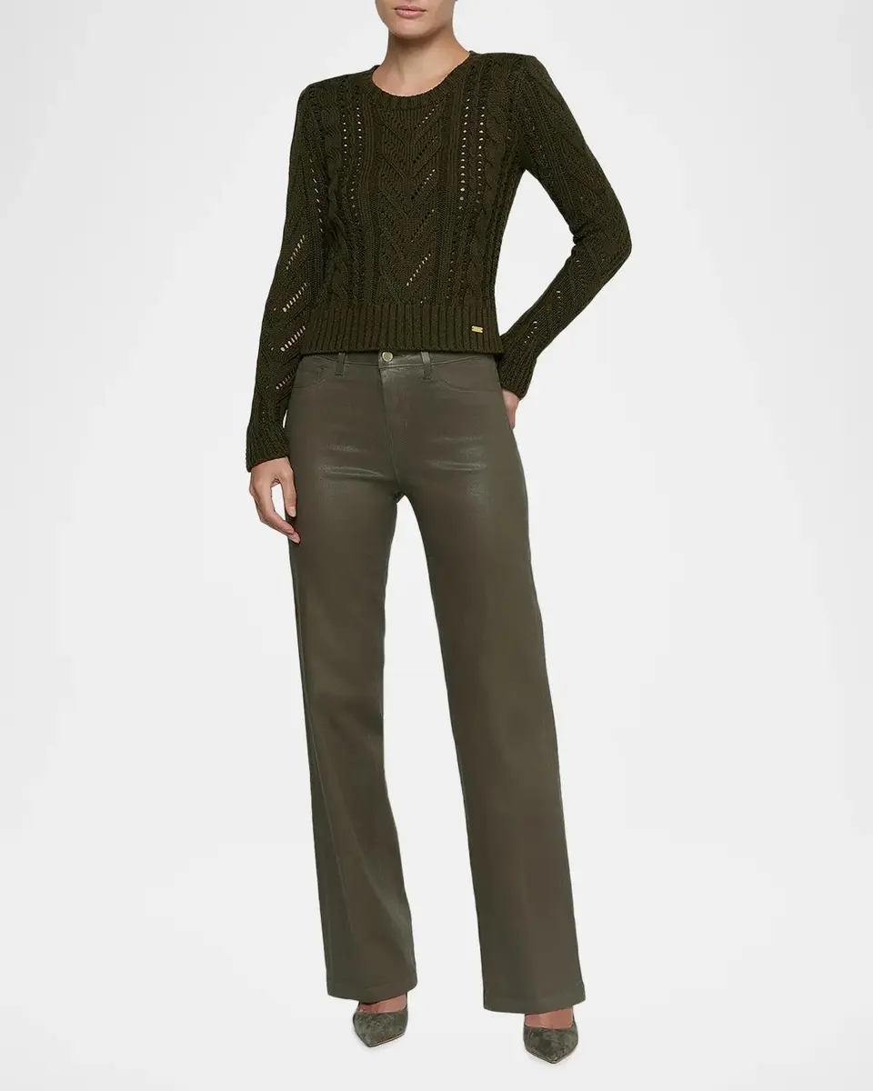 L'Agence Mio Cable Knit Crop Sweater | Thumbnail 2 L'Agence Mio Cable Knit Crop Sweater | Thumbnail 2