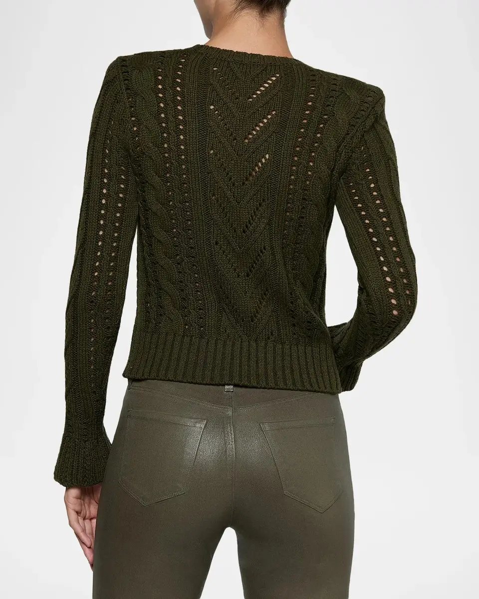 L'Agence Mio Cable Knit Crop Sweater | Thumbnail 3 L'Agence Mio Cable Knit Crop Sweater | Thumbnail 3