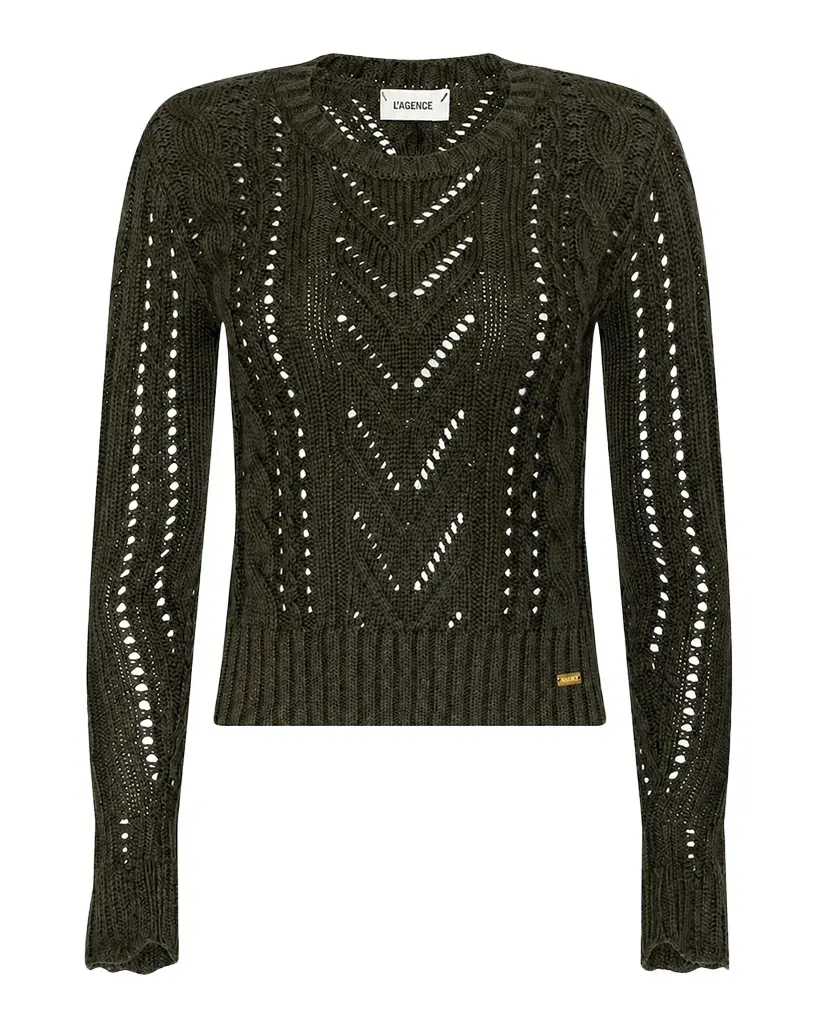 Mio Cable Knit Crop Sweater Mio Cable Knit Crop Sweater