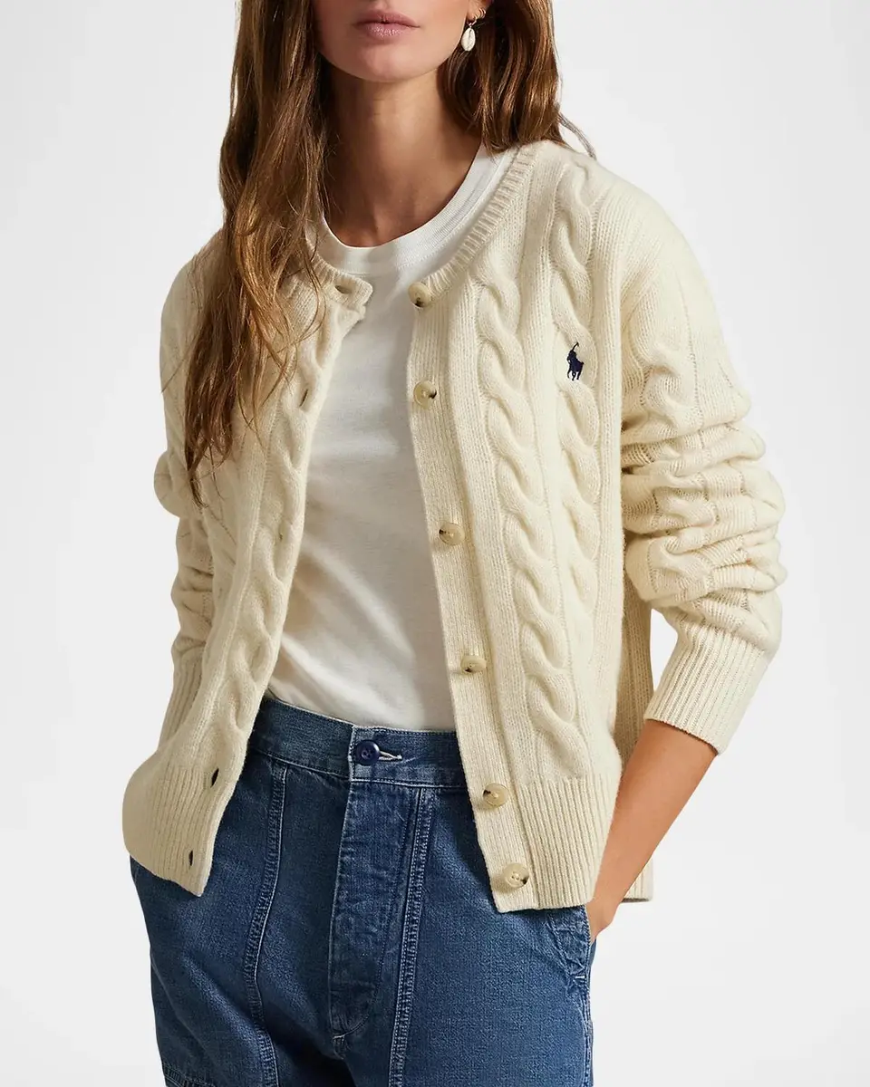 Polo Ralph Lauren Cable-Knit Wool-Cashmere Cardigan | Thumbnail 4