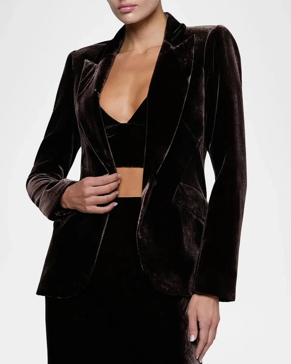 L'Agence Chamberlain Velvet Blazer | Thumbnail 4